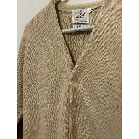 Vintage Lord James Cardigan Sweater Mens Size Medium Preppy Beach Academia 1960s - Picture 4 of 8